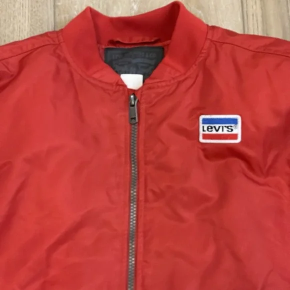Levi's‎ Bomber Jacket Red Colorblock Youth Boys Size XL - Picture 3 of 8